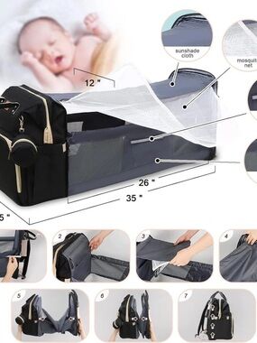 Multi Function Baby Diaper Bag Backpack with Changing station Mommy travel bag